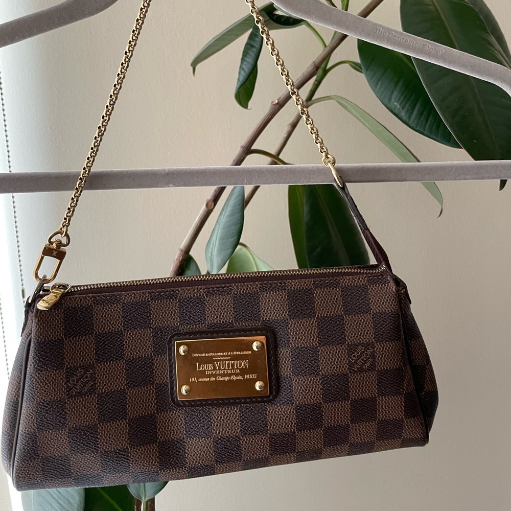 Authentic Damier  Ebene Eva clutch.